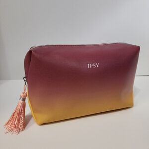 Ipsy Pink & Yellow Ombre Glam Bag Ultr Travel Makeup Bag